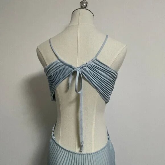 A.L.C. Moira Satin Pleated Maxi Dress - Picture 10 of 11